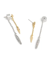 Coach Faux Stone Signature Pave Spike Front Back Earrings - Two