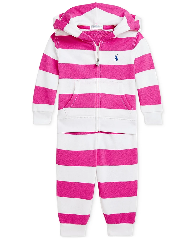 Polo Ralph Lauren Baby Girls French Terry Striped Hoodie & Joggers