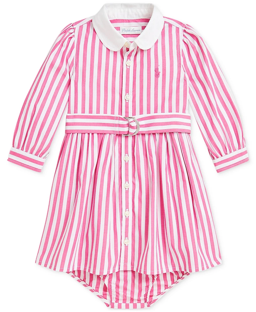 Polo Ralph Lauren Baby Girls Poplin Striped Shirtdress