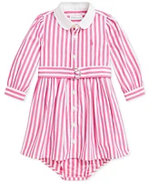 Polo Ralph Lauren Baby Girls Poplin Striped Shirtdress