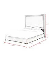 Inspired Home Samuele Velvet Platform Bed Queen Size