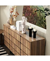 Homsee 70.9" Dresser with 12 Handleless Drawers, Wooden Storage Dresser for Bedroom Living Room