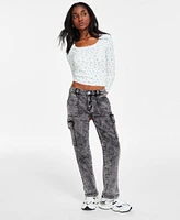 Planet Heart Juniors' Ditsy Seamless Long Sleeve