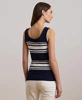 Lauren Ralph Women's Striped Cotton-Blend Sweater Tank Top