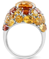 Effy Citrine (11 ct. t.w.) & Madeira Citrine (2 ct. t.w.) Cluster Ring in Sterling Silver