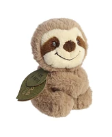 ebba Small Silas Sloth Rattle Eco Eco-Friendly Baby Plush Toy Brown 6"