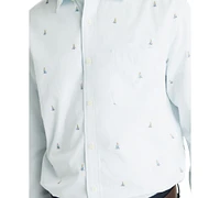 Nautica Men's Long Sleeve Printed Button Down Shirt