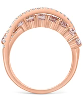 Effy Morganite (2-1/10 ct. t.w.) & Diamond (1/4 ct. t.w) Crisscross Statement Ring in 14k Rose Gold