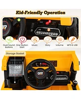 Hongge Kids Ride on Dump Truck 12V Ride on Car with Electric Dump Bed