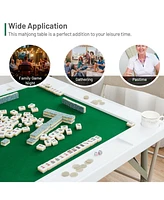 Sugift 4-Player Mahjong Game Table with Iron Frame