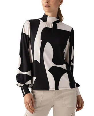 Sanctuary Women's On The Spot Mock Neck Blouse