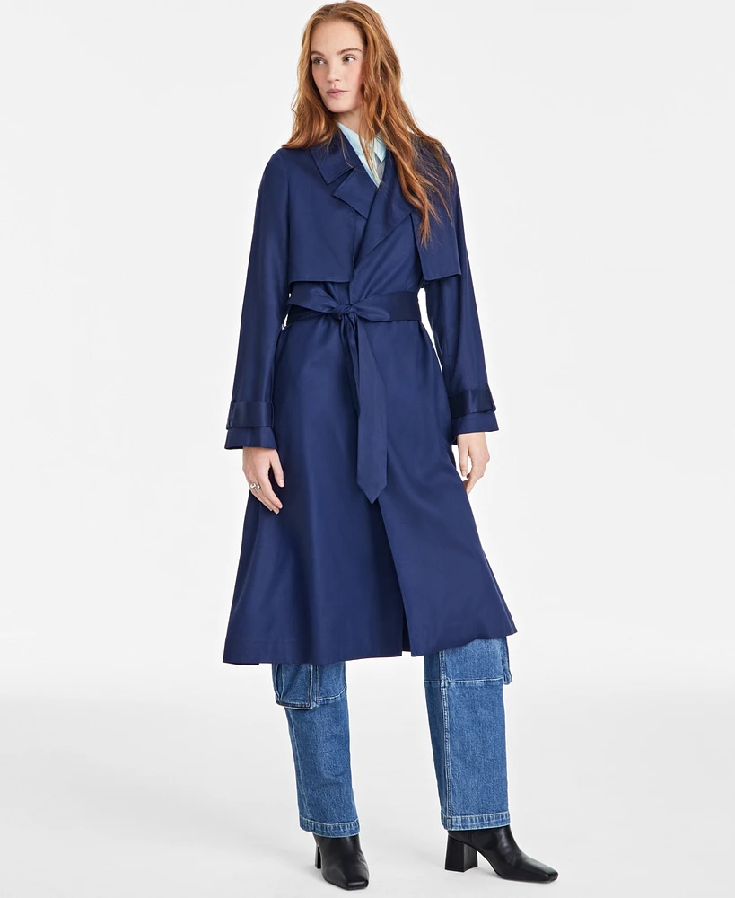 On 34th Women's Belted Storm-Flap Trench Coat, Exclusively at Macy's