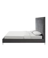 Inspired Home Samuele Velvet Platform Bed King