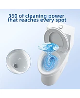 gaomon One-Piece Toilet,Dual Flush Elongated Toilet with Soft Close Seat, High-Efficiency Supply, White