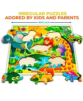 Quokka 28 Pieces Wooden Toddlers Puzzles for Ages 3-5 – Animal Toys