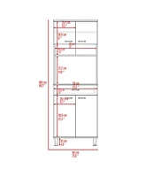 Depot E-shop Helis 60 Pantry Double Door Cabinet, One Drawer, Four Legs, Three Shelves