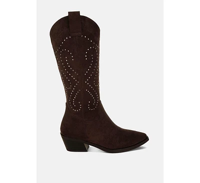 Lariat Studs Embellished Cowboy Boots
