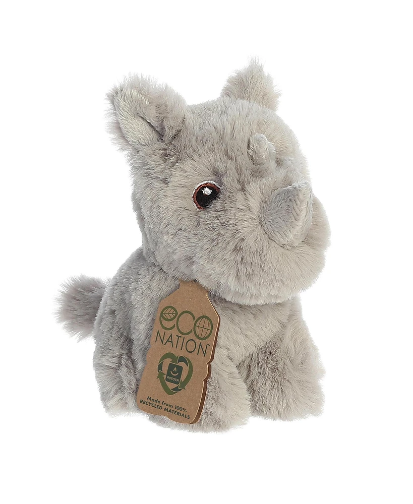 Aurora Mini Rhinoceros Eco Nation Eco-Friendly Plush Toy Gray 5"