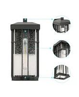 Flynama 1-Light Matte Black Metal not Motion Sensing Outdoor Hardwired Wall Sconce with No Bulbs Included