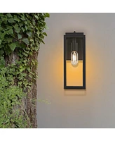 Flynama Dusk to Dawn Sensor Outdoor Wall Lantern Wall Sconce, Waterproof Outdoor Wall Lamps, Outdoor Wall Light, Matte Black