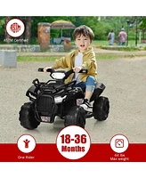 Hongge 6V Kids Atv Quad Electric Ride On Car with Led Light and MP3-Black