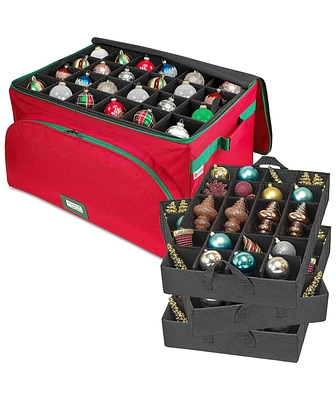 Florida Brands Christmas Ornament Storage Box with 3 Trays Holds Up to 72-4 Inch Ornaments
