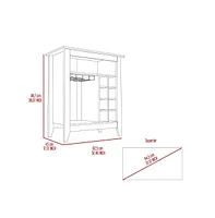 Depot E-shop Mojito Bar Cabinet, Six Built-in Wine Rack, One Open Drawer, Shelf