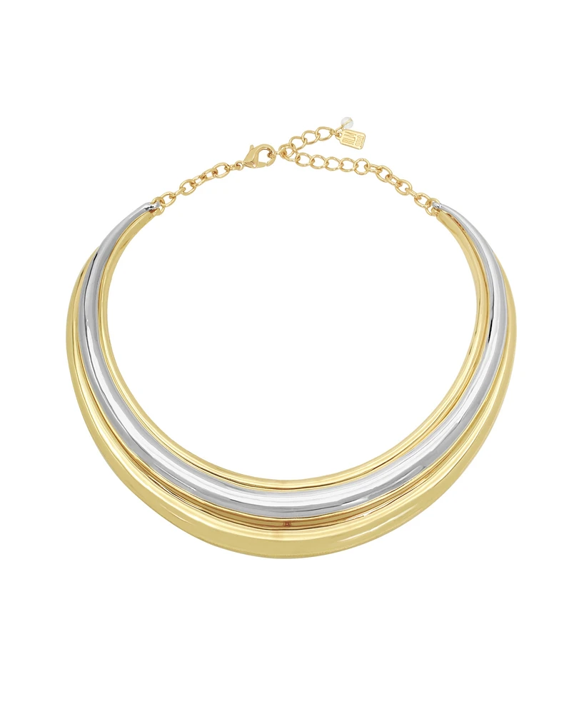 Robert Lee Morris Soho Two Tone Ribbed Collar Necklace