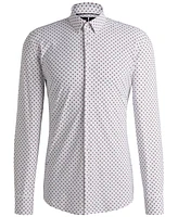 Boss by Hugo Men's Geometric-Print Slim-Fit Dress Shirt