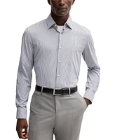 Boss by Hugo Men's Striped Performance Slim-Fit Dress Shirt