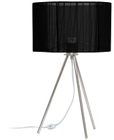 Creekwood Home 19.69" Contemporary Brushed Nickel Pedestal Table Lamp