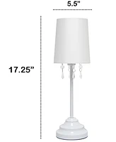 Creekwood Home 17.25" Contemporary Crystal Droplet Table Lamp
