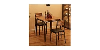 gaomon Dining Table for 2, Small Table and Chairs Set of 2, Square Dinette Set for 2, Dinner Table Set,Brown