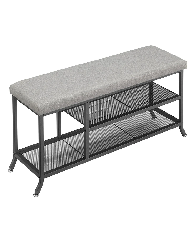 gaomon Shoe Storage Bench with Padded Seat, Shoe Rack Bench for Entryway, Shoe Storage Shelf with Metal Frame