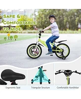 Hongge 16/18 Inch Kids Bike Adjustable with Detachable Training Wheels for 4-8 Years Old