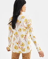 Style & Co Women's Printed Crewneck Sweater, Exclusively at Macy's