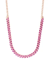 Effy Ruby (13-7/8 ct. t.w.) & Diamond (2-1/3 ct. t.w.) 18" Statement Necklace in 14k Rose Gold