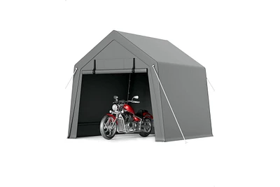 gaomon 6' x 6' Motorcycle Storage Shed, Heavy Duty Portable Tent with Rolled Zipper Door, Waterproof Design for Motorcycle, Bike, Firewood, and Garden