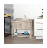 Slickblue Charming Oak Kitchen Sideboard & Storage Cabinet – Multifunctional Coffee Bar Cabinet