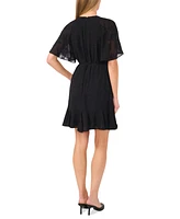 CeCe Women's Flutter-Sleeve Fit & Flare Dress