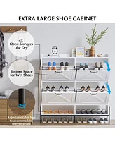 gaomon Shoe Cabinet with 4 Flip Drawers,Freestanding Shoe Storage Cabinet Organizer for Entryway,Shoe Rack Cabinet,Dry and wet Separation Shoe Organiz