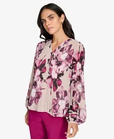 Calvin Klein Women's V-Neck Long-Sleeve Blouse