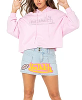 Von Dutch Women's Rhinestone-Logo Crop Hoodie