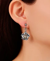 2028 Crystal Flower Clip Earrings