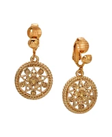 2028 Crystal Round Drop Clip Earrings