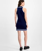 Freshman Juniors' Polo-Collar Sleeveless Sweater Dress