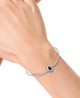 Effy Sapphire Halo Link Bracelet (5/8 ct. t.w.) in 14k White Gold