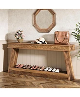 Tribesigns Farmhouse Entryway Table, 70.87-Inch Console Table with Storage, Wood Sofa Table Behind The Couch, Industrial Hallway Accent Table for Livi
