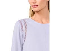 CeCe Women's Lace-Inset Swing Top