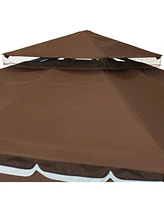 Sunnydaze Decor 10 ft x ft Soft Top Polyester Gazebo with Privacy Wall